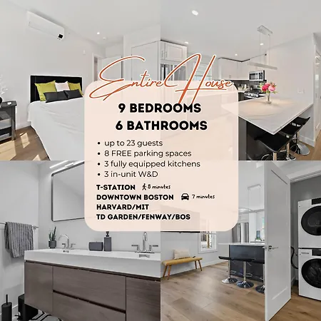 New 9Br6Bth Parking Mit Harvard Boston Walk To T